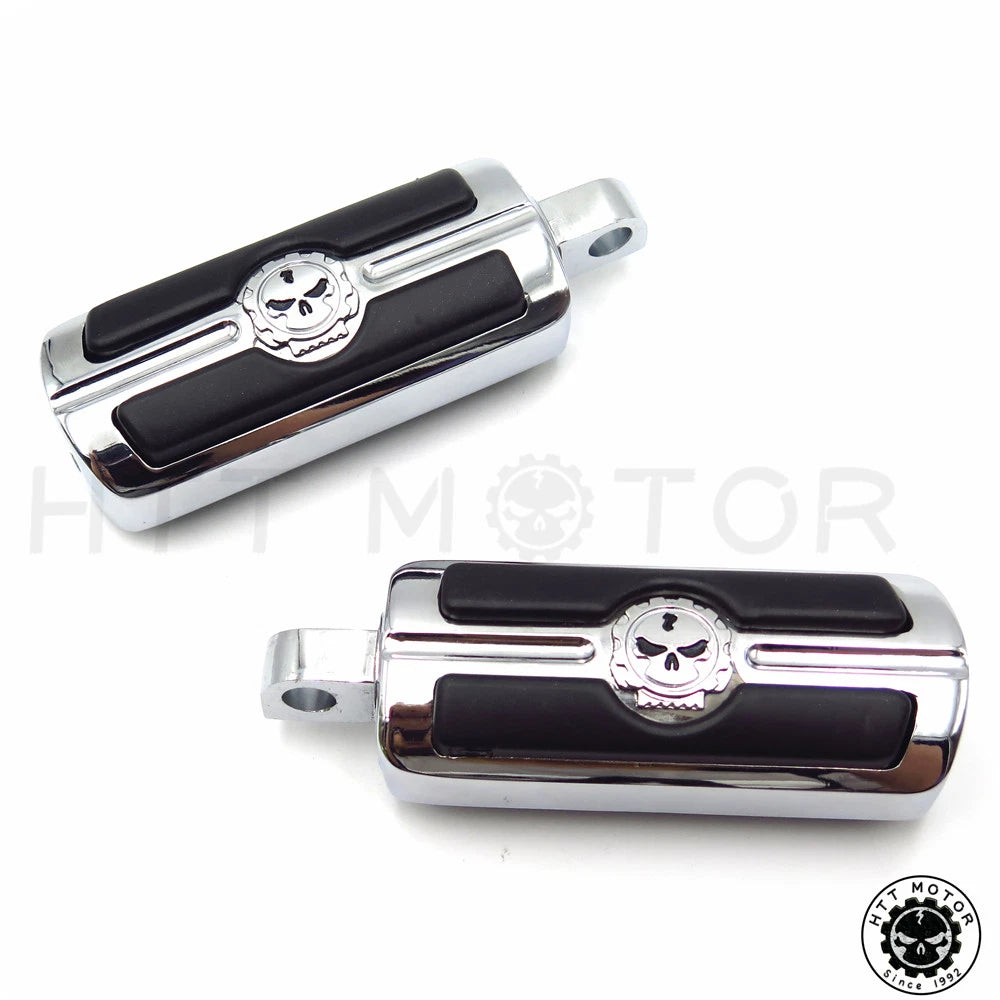 Pair Skull Foot Pegs for Harley-Davidson Touring (Male Peg Mount)