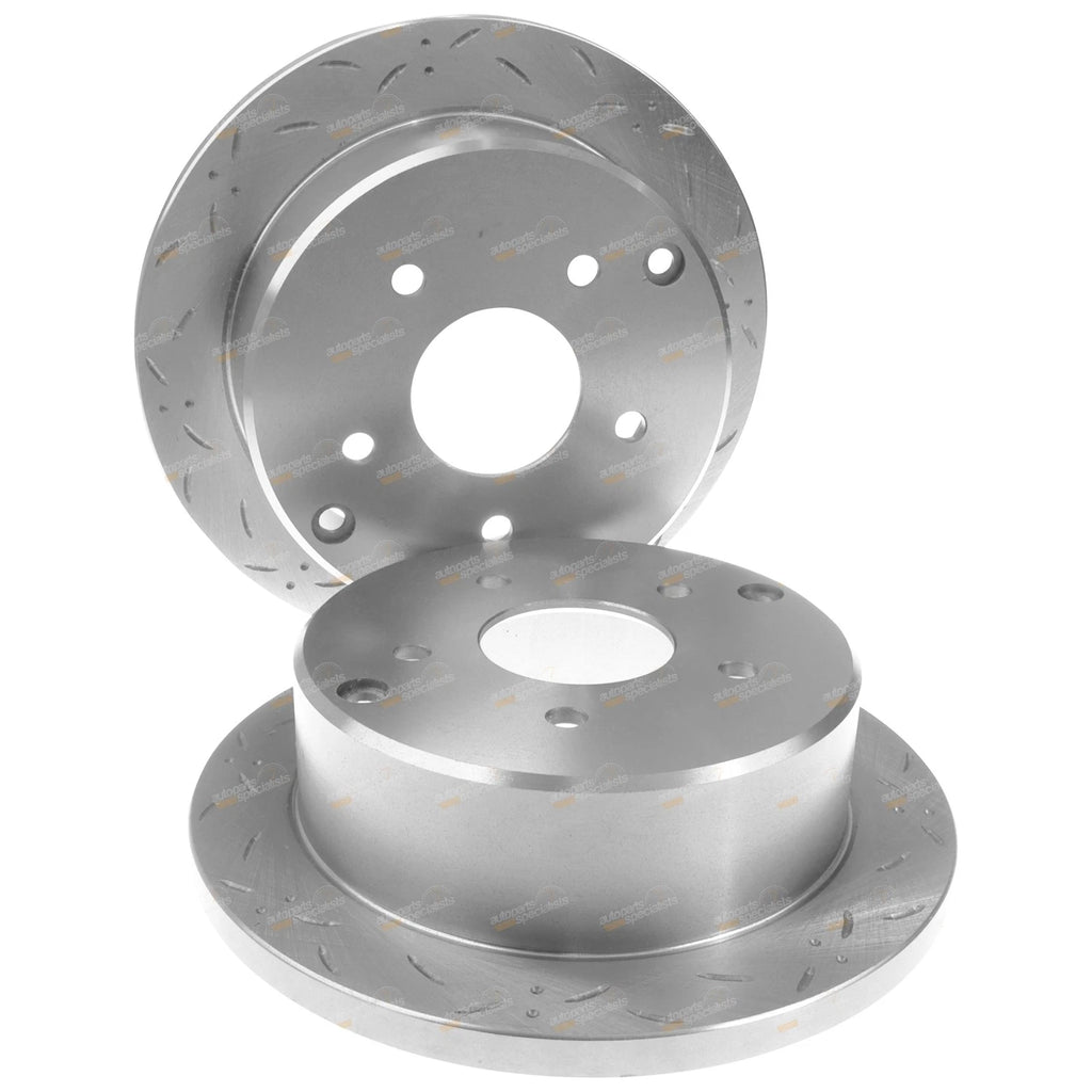2 Rear Slotted Drilled Disc Rotors for Commodore VT VX VU VY VZ (1997–2007)