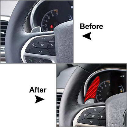 2X Red Steering Wheel Shift Paddle Extensions for Jeep Dodge Chrysler