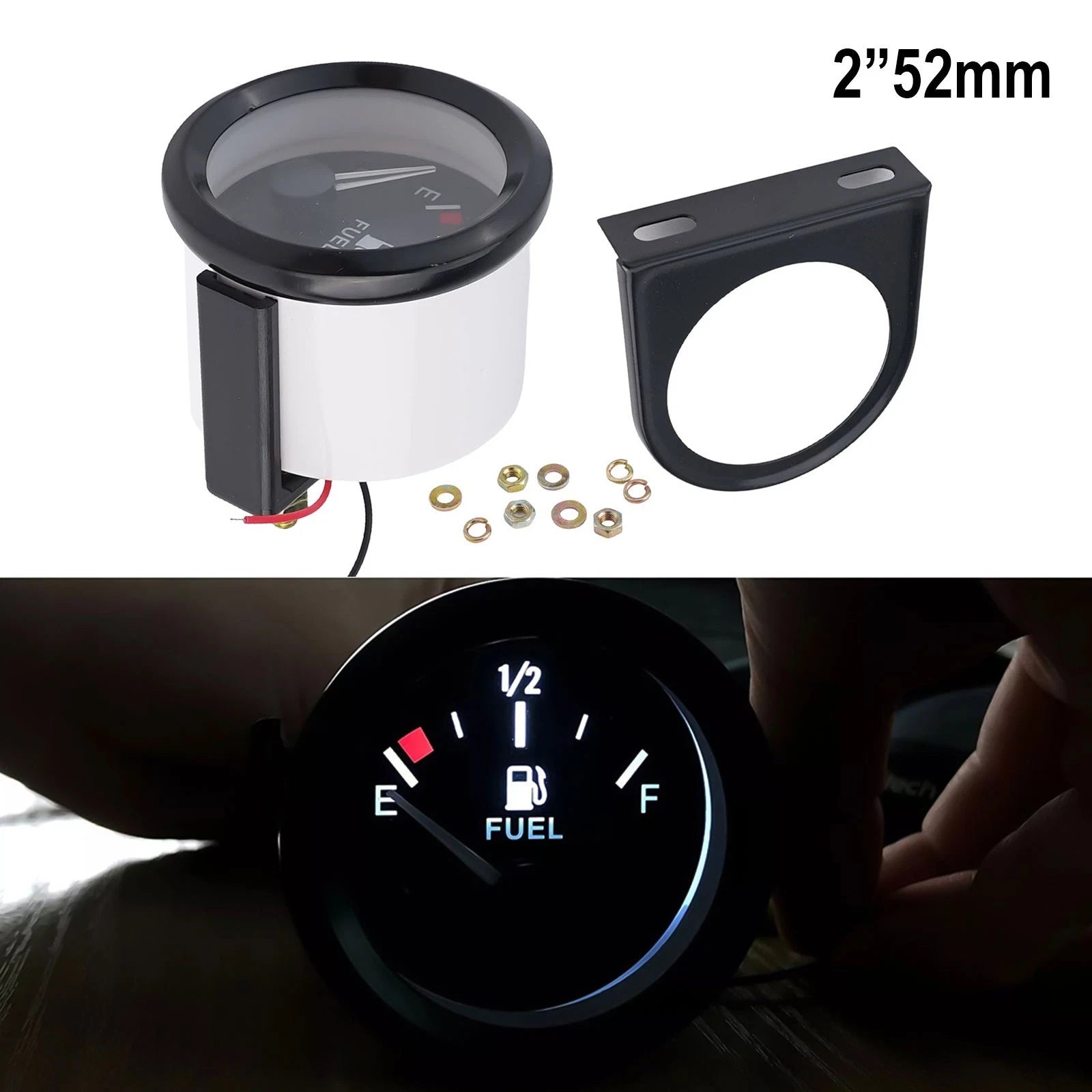 Fuel Gauge Meter for 4/6/8 Cylinder Vehicles (Compatible with )