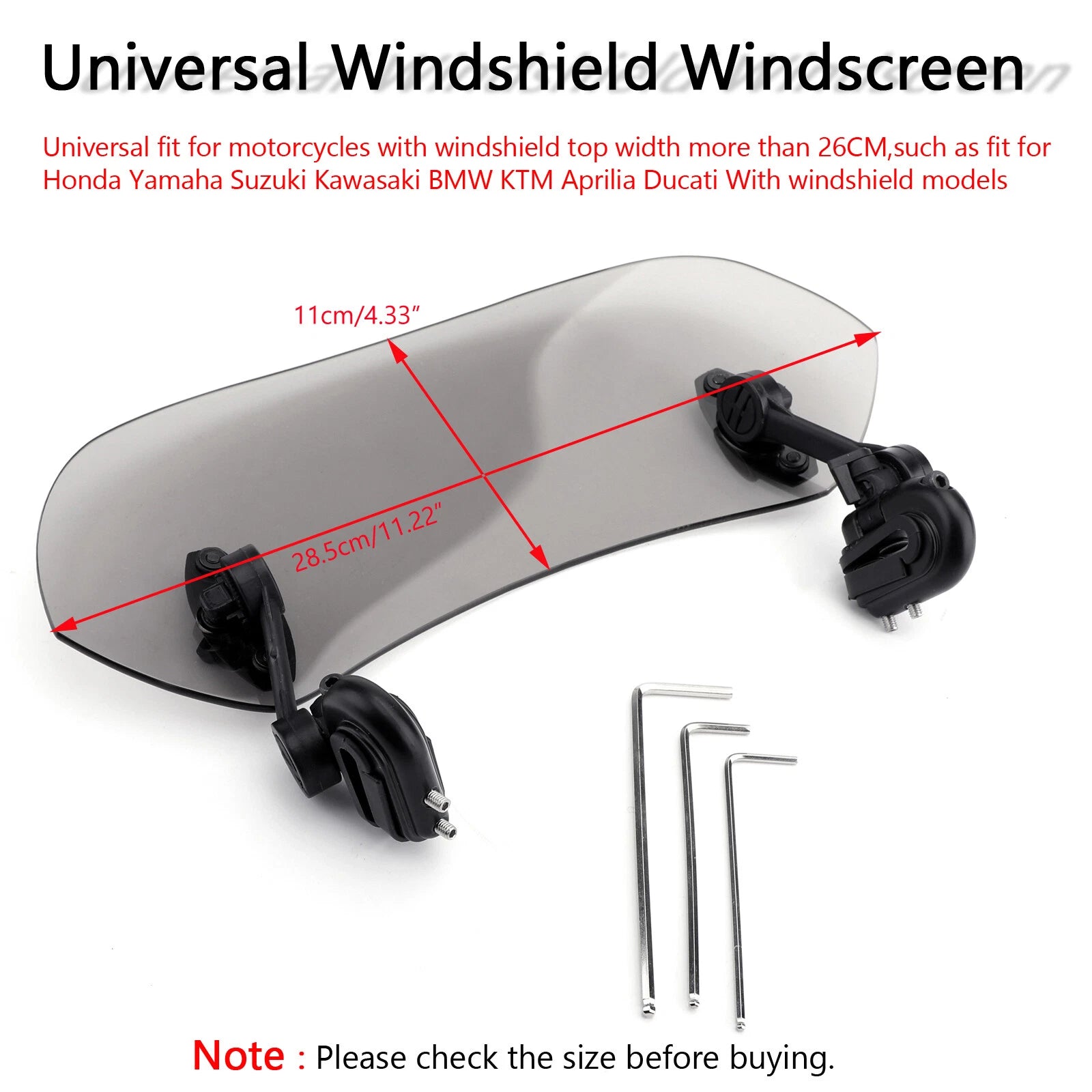 Adjustable Windshield Extension Spoiler for Motorcycle (PE T9)
