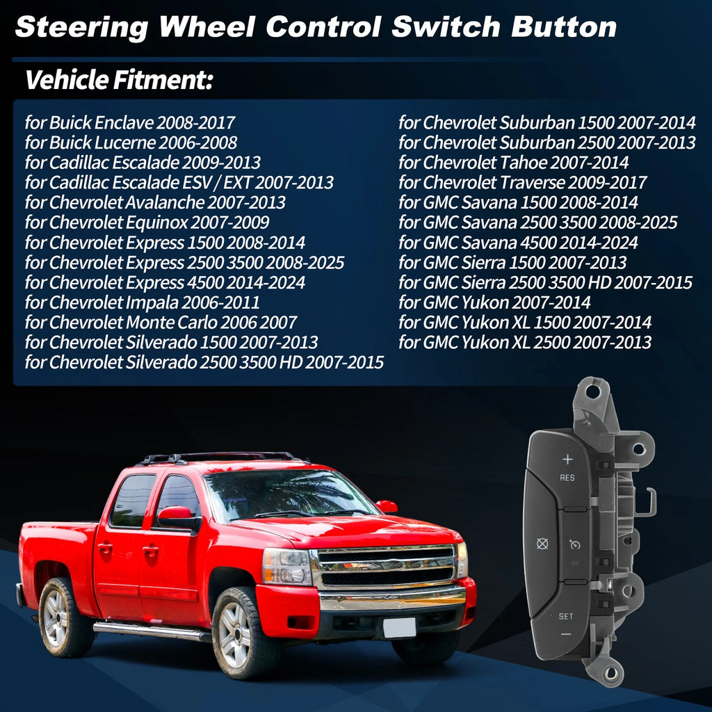 Cruise Control Switch Left Steering Wheel for Chevrolet Silverado Sierra 07-14