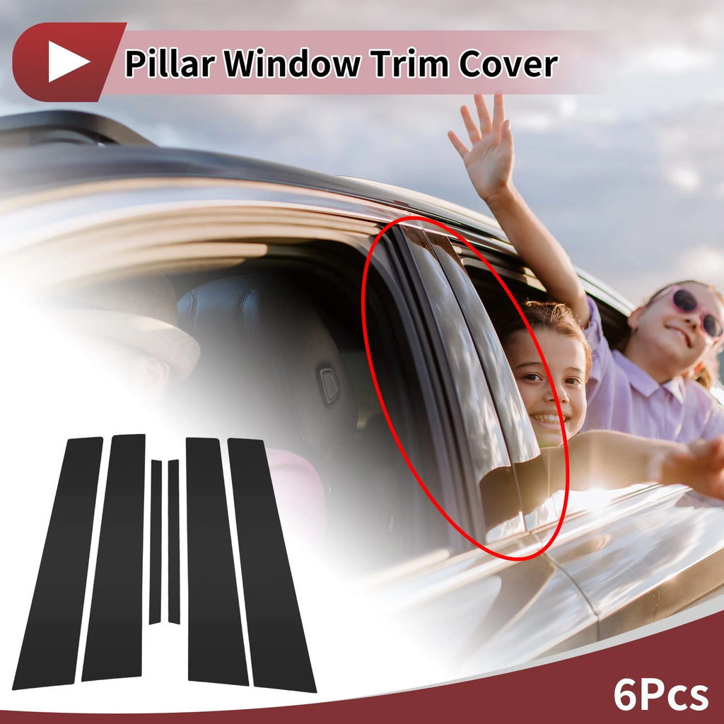 6 Pcs Door Pillar Window Trim Replacement for Lexus IS (2006–2013) Black
