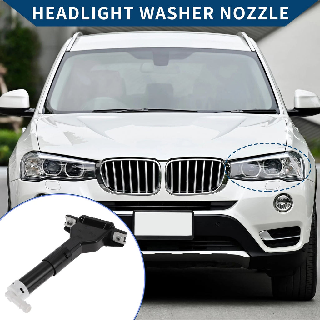 Front Driver Side Headlight Washer Nozzle for Honda Civic (2005–2011) 1pc Black