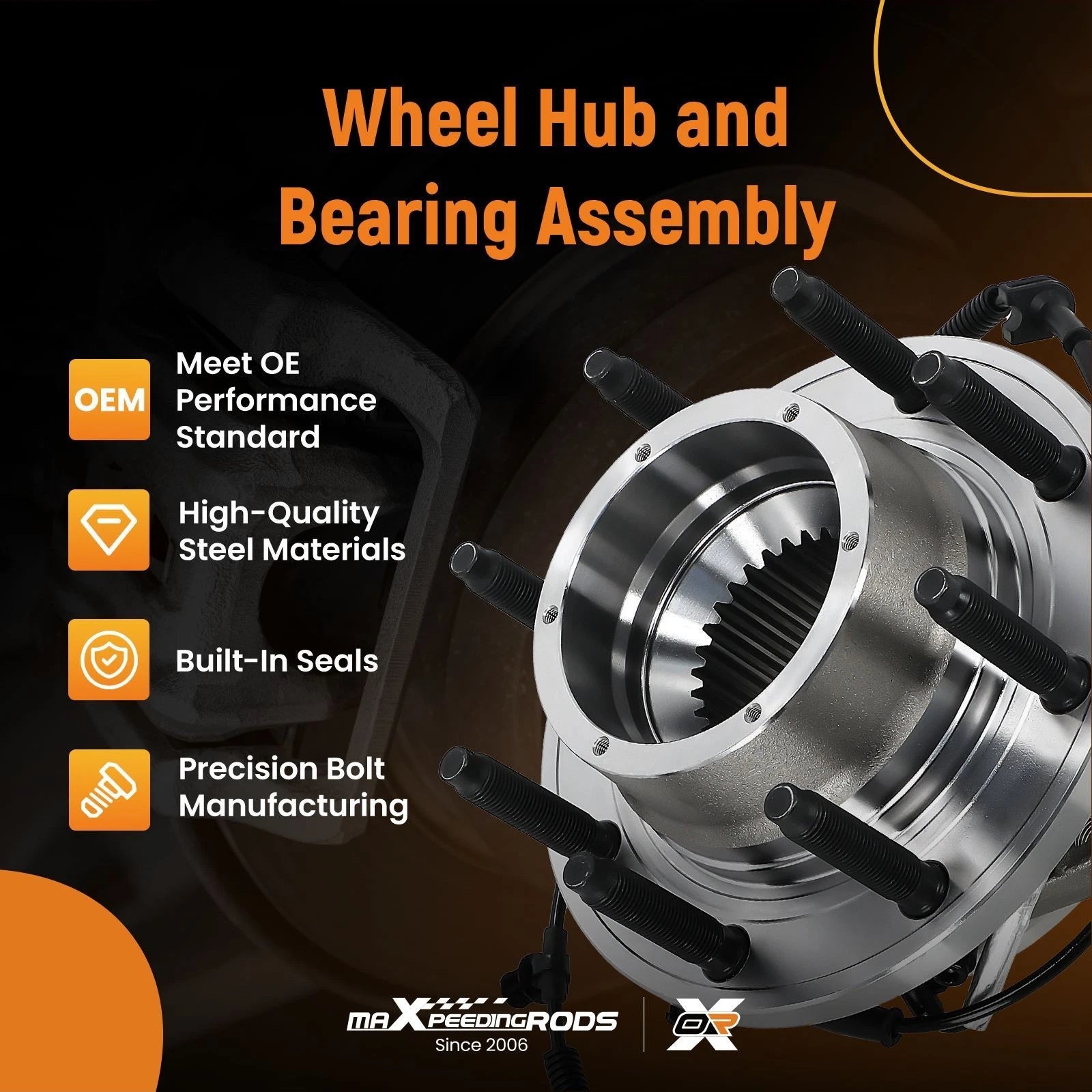 Front Wheel Hub for Nissan Altima 2.5L (2007–2013) 40202JA010, ABS Encoder