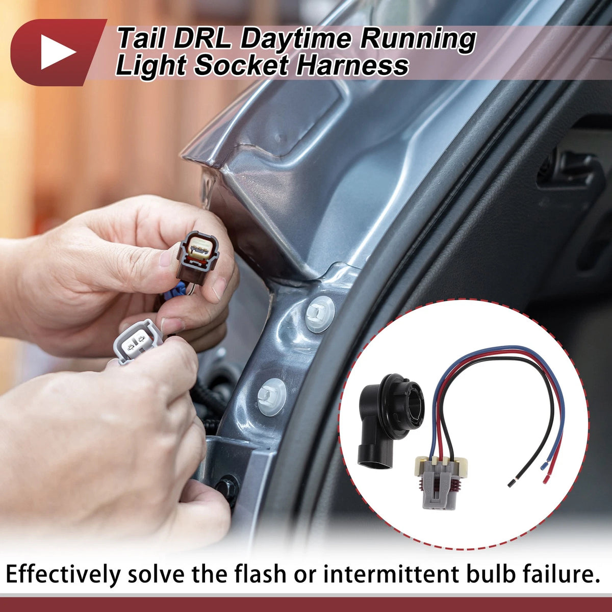 DRL Daytime Running Light Socket Wiring for Fiat 500X (2016–2020) No. 68285062AA