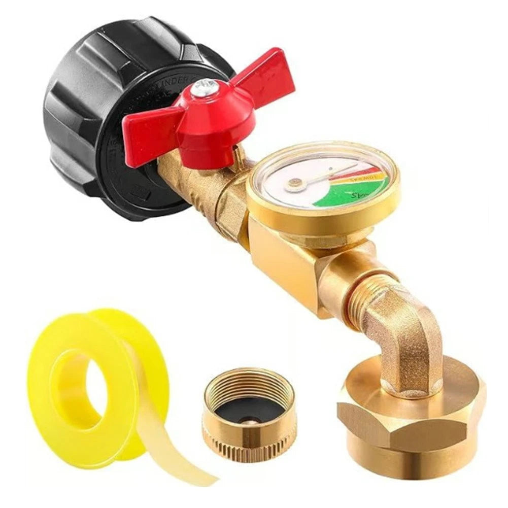 Color Coded Fuel Level Gauge for Propane Refill Elbow Adapter