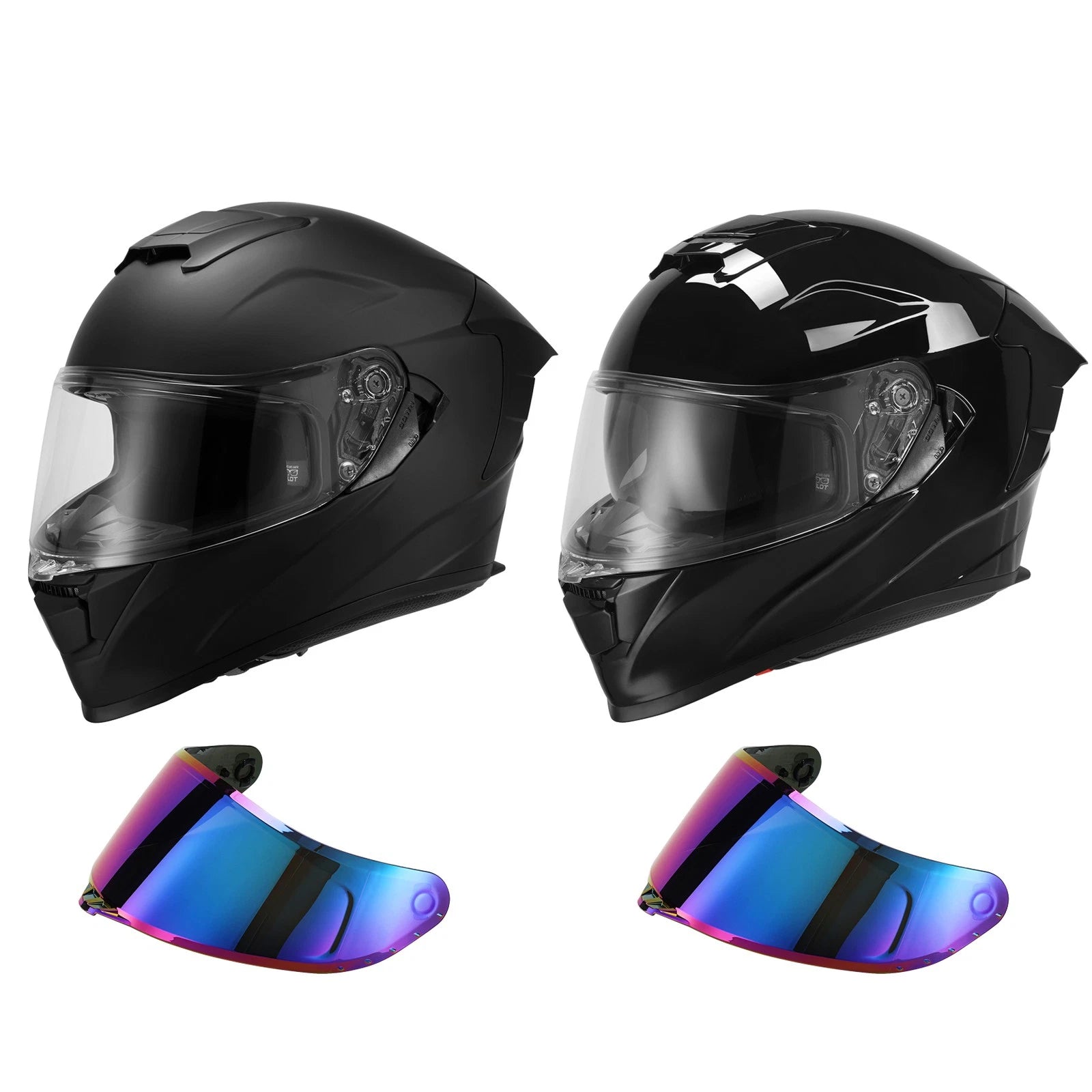Full Face Dual Visor Helmet for DOT Adult (S/M/L/XL)