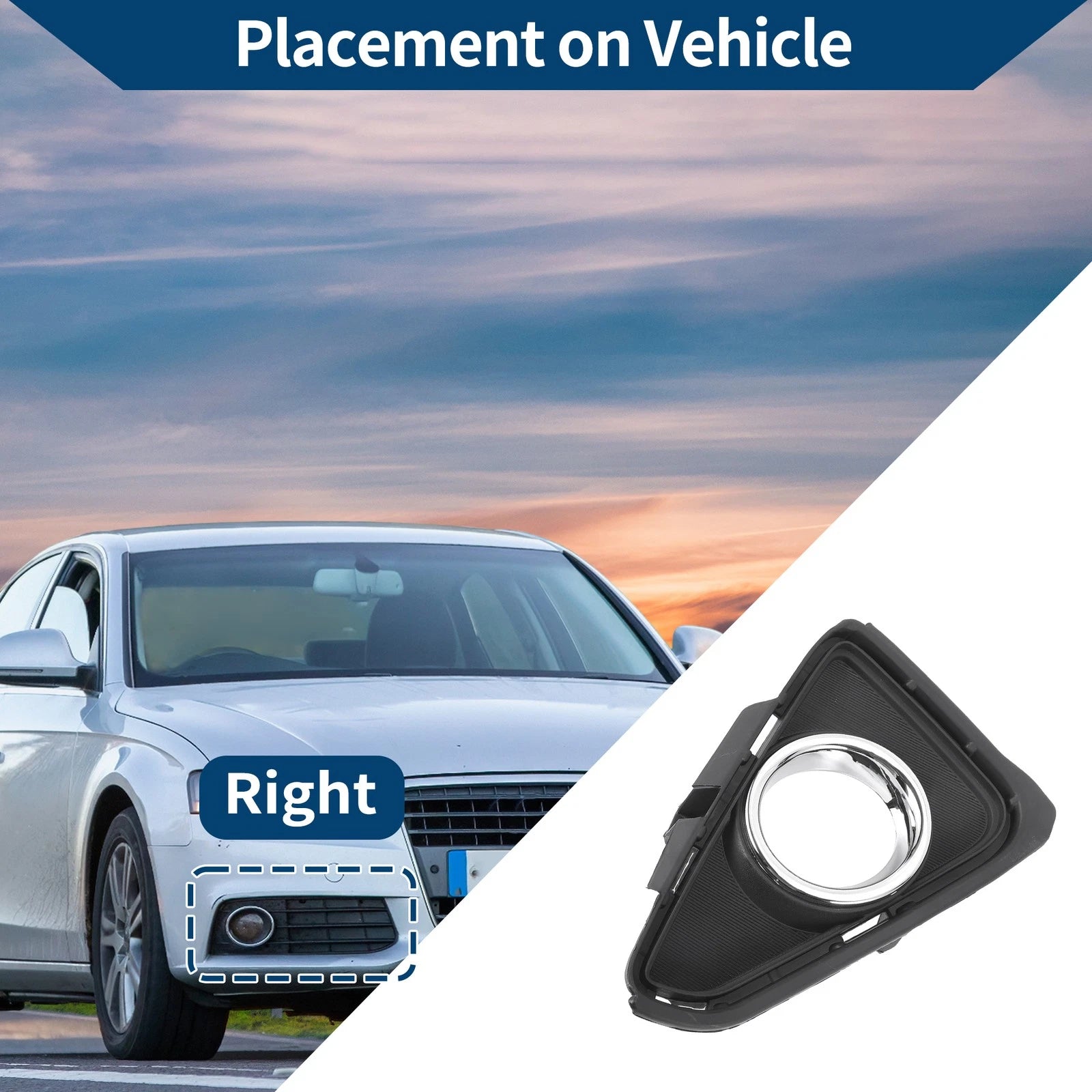 Front Right Fog Light Grill Replacement for Toyota RAV4 (2016–2018)