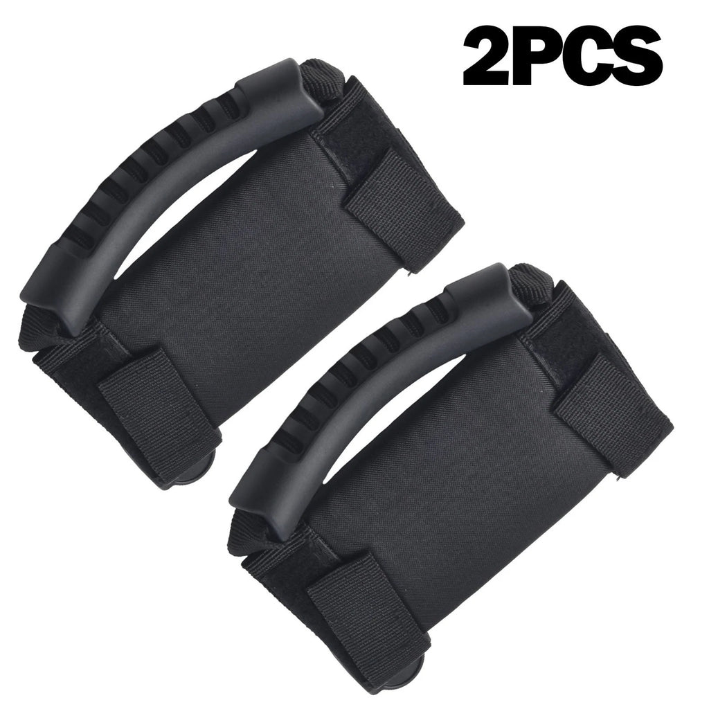 Set of 2 Adjustable Black Handle Grab Rails for ATV UTV
