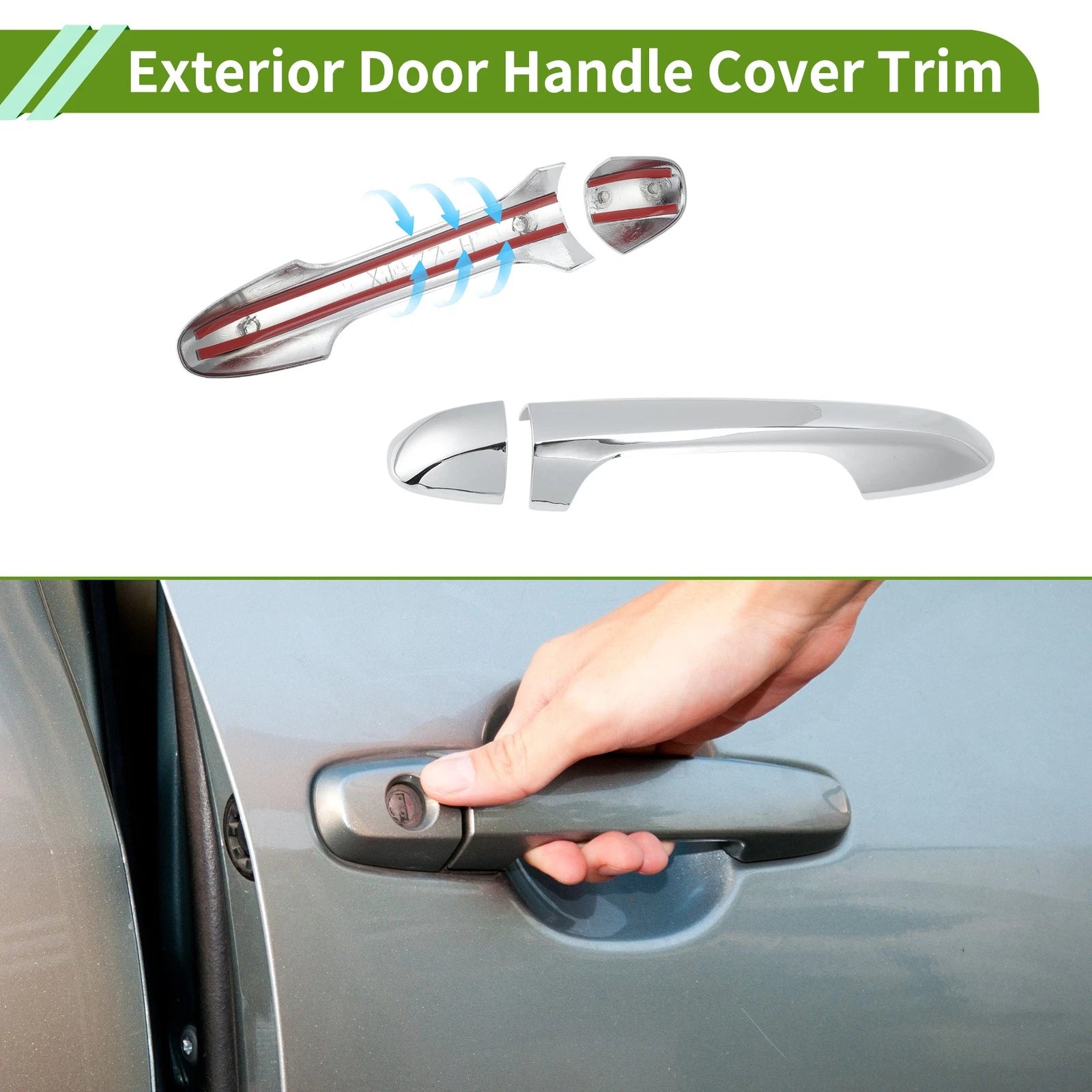 Exterior Door Handle Cover Trim Replacement for Toyota Highlander (2015–2019)