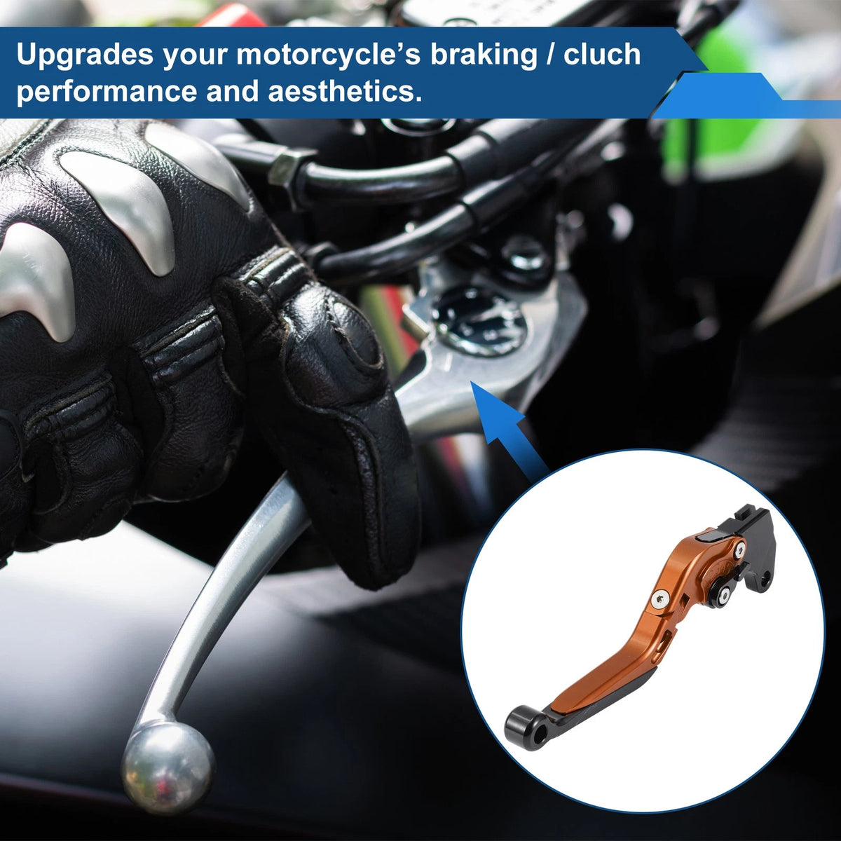 Adjustable Brake Clutch Lever Set for Yamaha MT125 (2014–2021) Orange Black