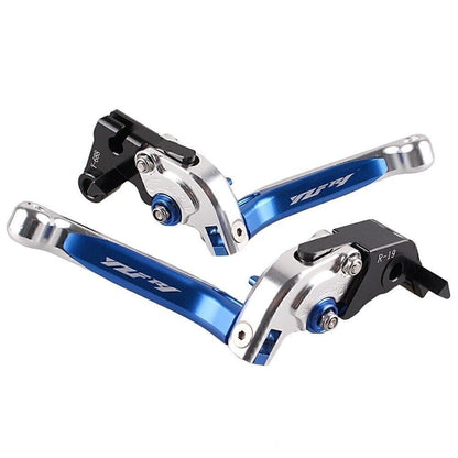 Foldable Brake Clutch Levers for Yamaha YZF R1 (2004–2016) Silver/Blue