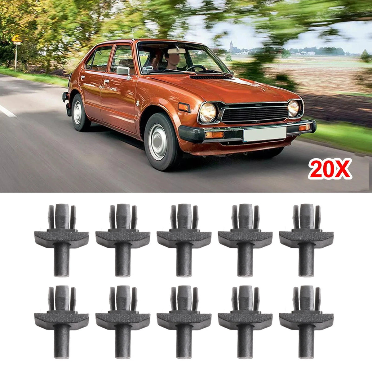 Set of 4 Black Plastic Front Grille Clips for Golf Transporter T25 (MK1)