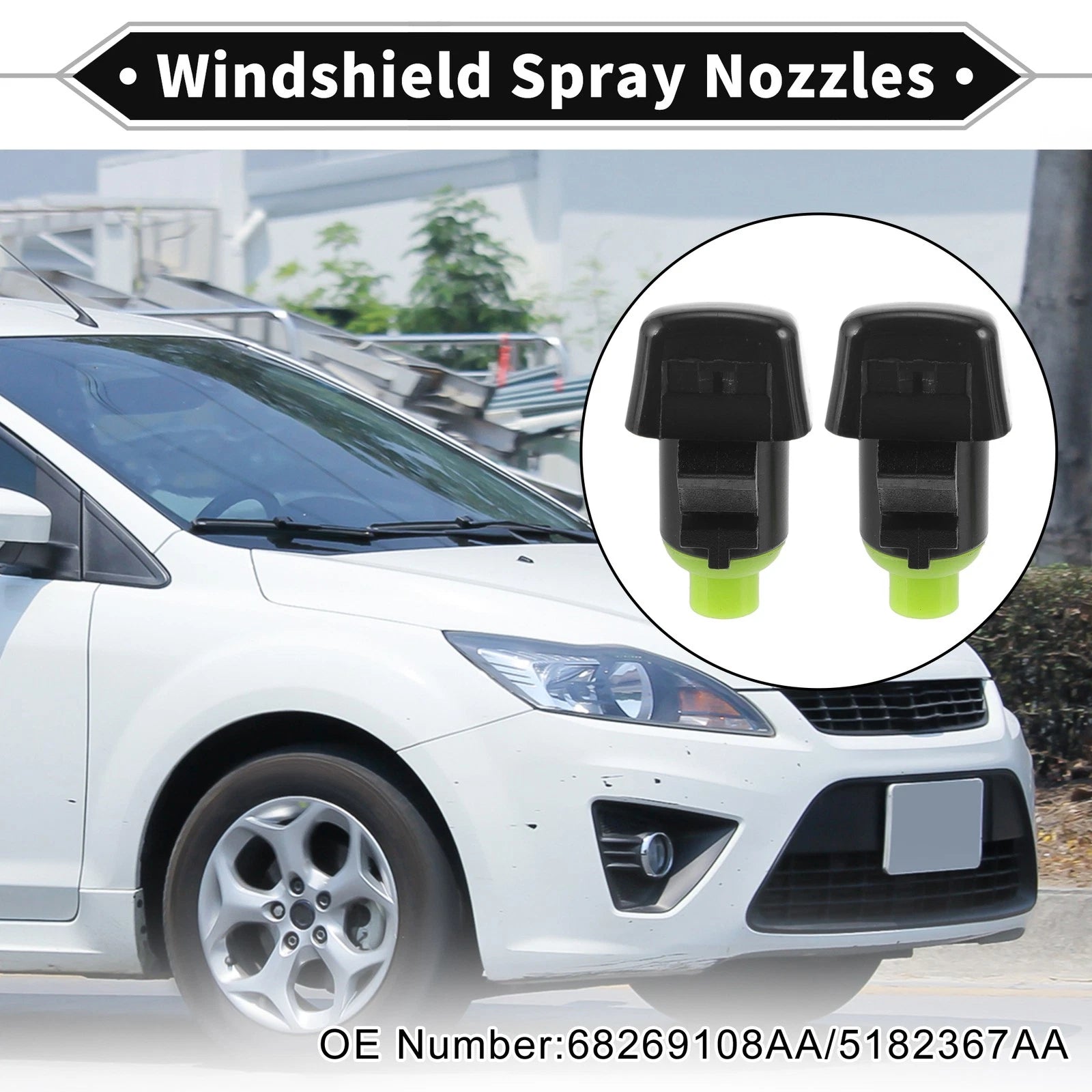 Front Windshield Washer Nozzle Pair Replacement for Dodge Durango (2011–2023)