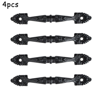 Pack of 4 Retro Black Iron Door Handles for Kitchen Cupboard Gate