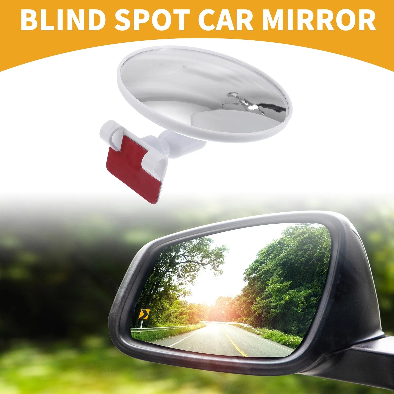 1 Pc Large Blind Spot Mirror for Universal Fit (360 Degree Rotation)