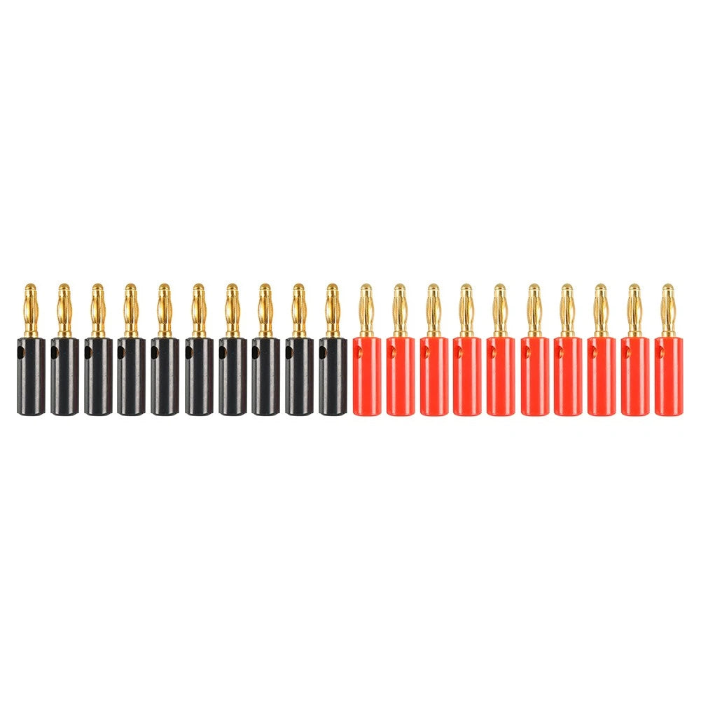 20x 4MM Gold Plated Audio Speaker Cable Wire Screw Banana Plug Connector