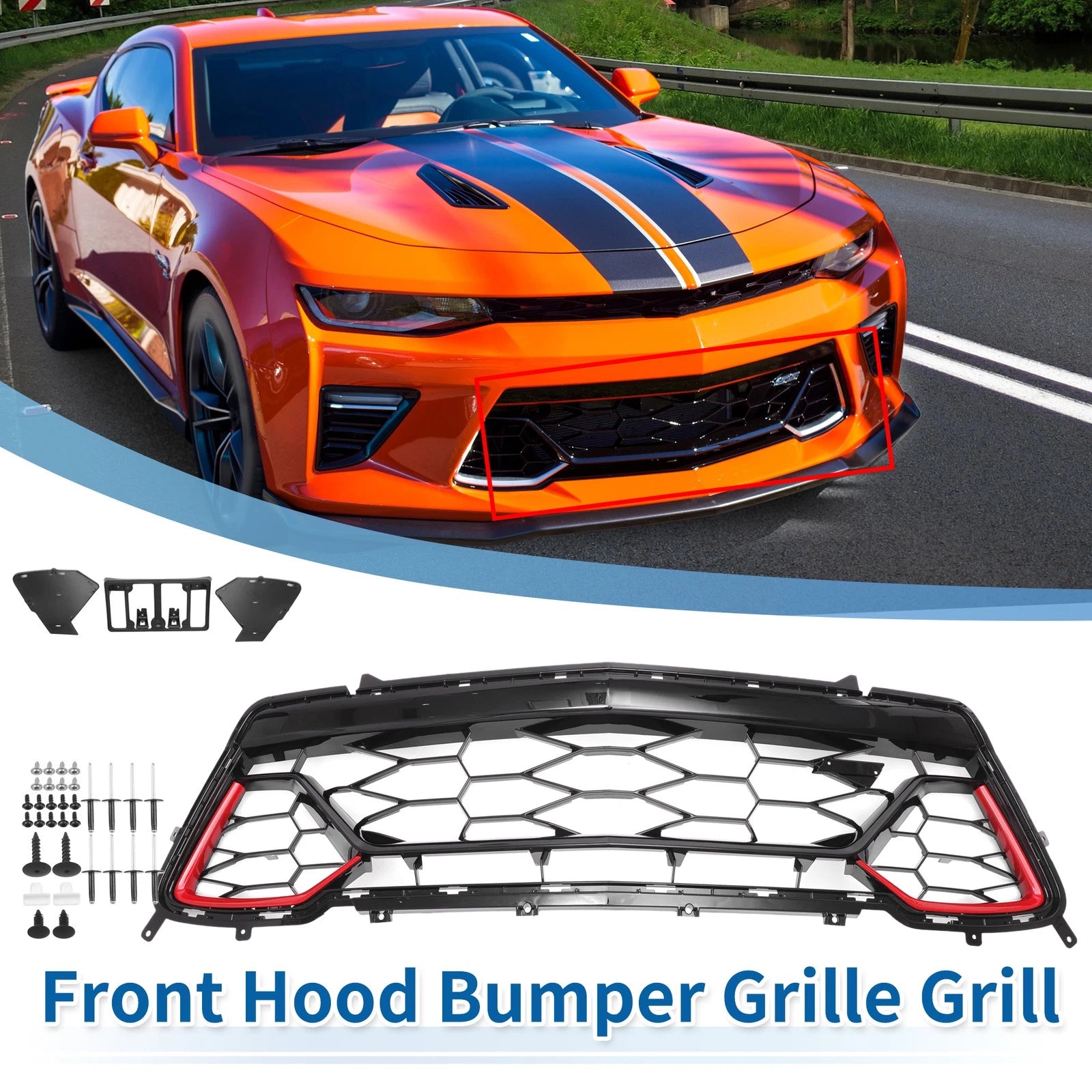 Front Lower Bumper Grille for Chevrolet Camaro 2017–2018 LS LT SS