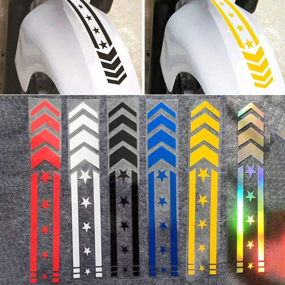 For Motorcycle Fender Stickers Decals 1 Pcs Waterproof Reflective Arrow