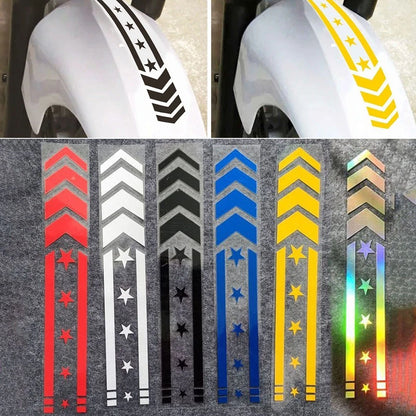For Motorcycle Fender Stickers Decals 1 Pcs Waterproof Reflective Arrow