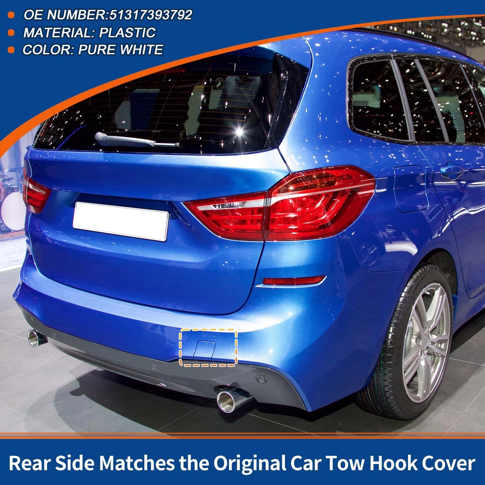 Rear Tow Hook Cover Replacement for BMW 2 Series F45 (2015–2021)