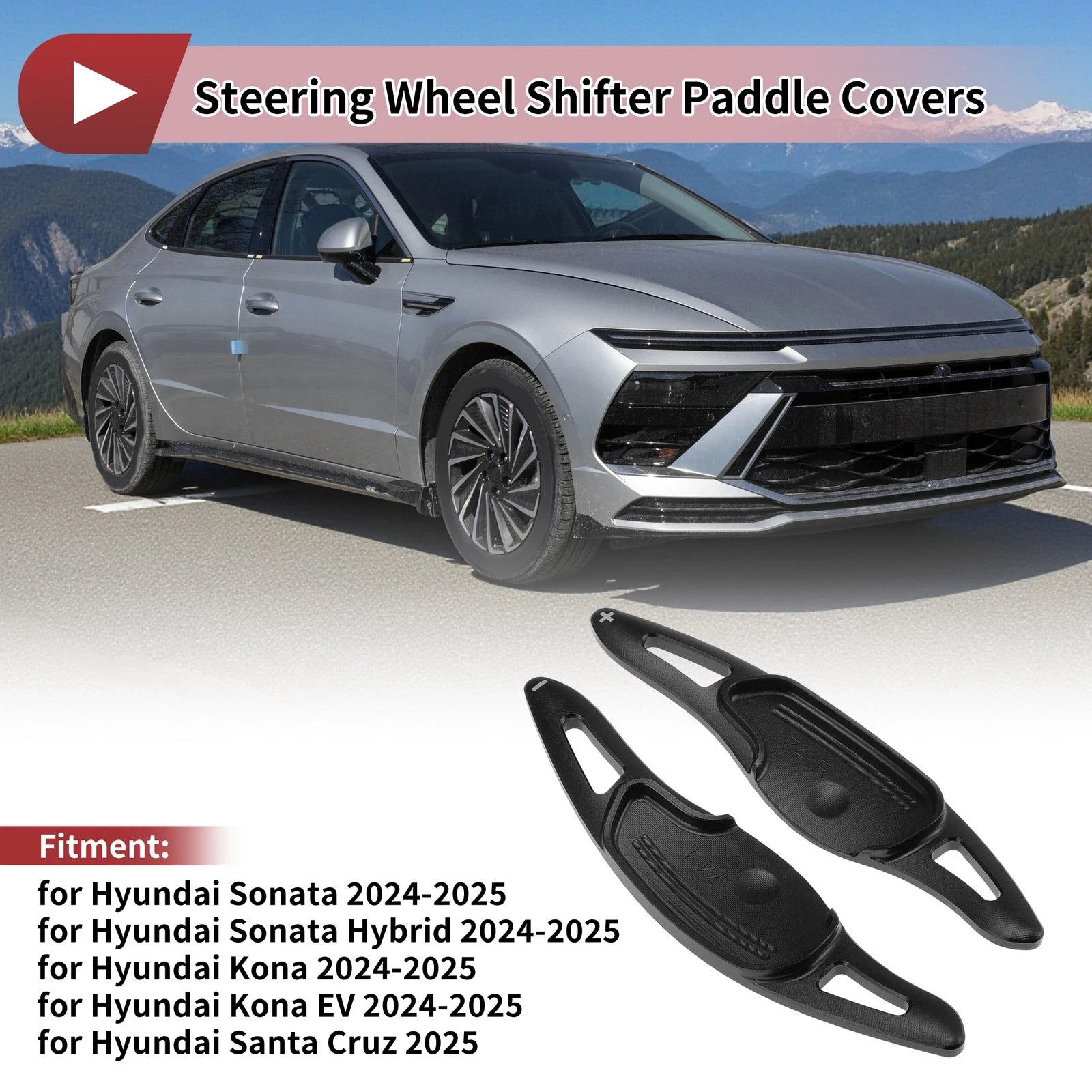 Aluminum Alloy Steering Wheel Shift Paddle Extensions for Hyundai Sonata (2024–2025)