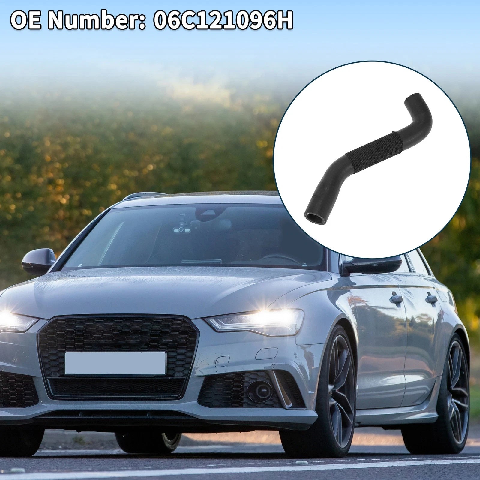Radiator Hose Coolant Pipe Replacement for Audi A6L 2006–2010 Rubber Black