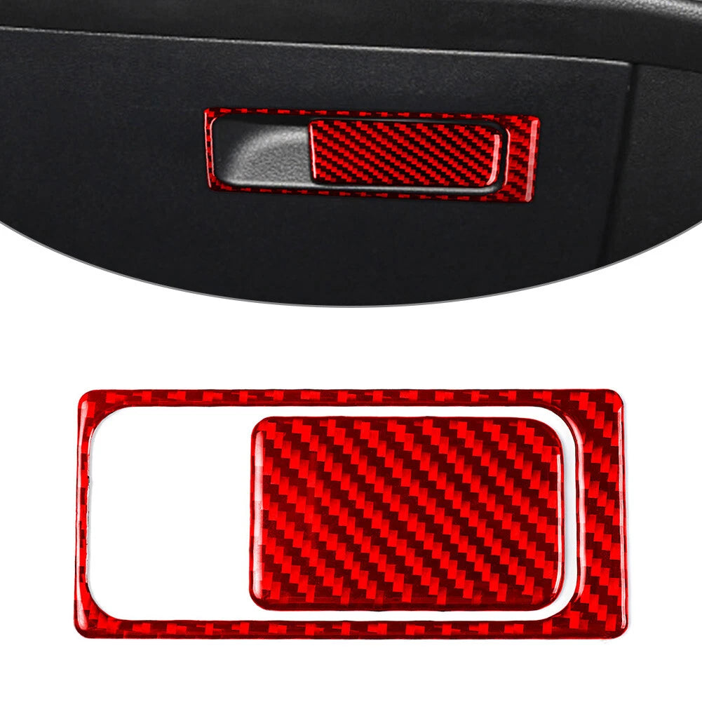 2x Carbon Red Storage Glove Box Handle Panel For Volkswagen Golf 8 MK8 2021-2023