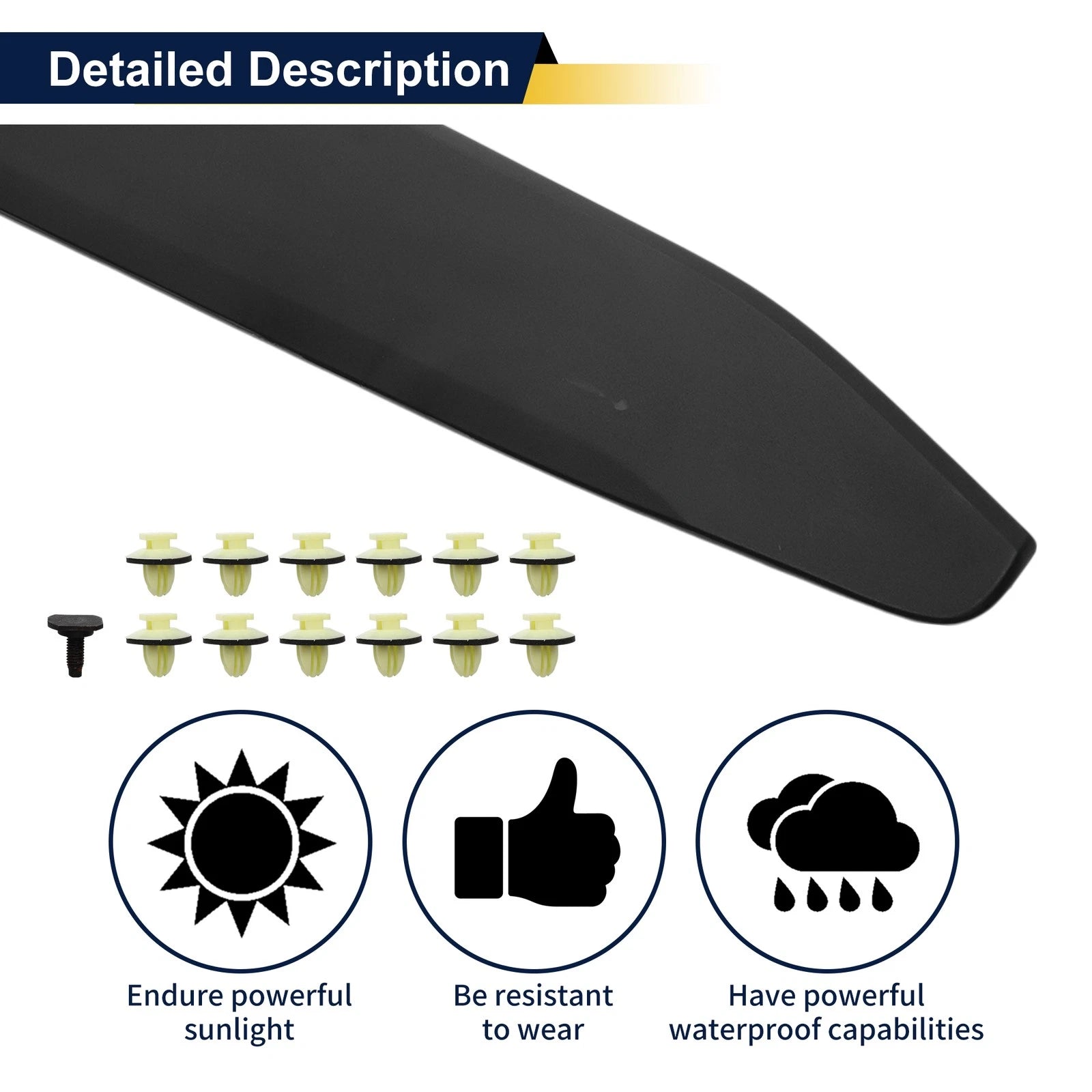 Lower Door Side Trim Garnish Replacement for Toyota C-HR LE (2018–2021)