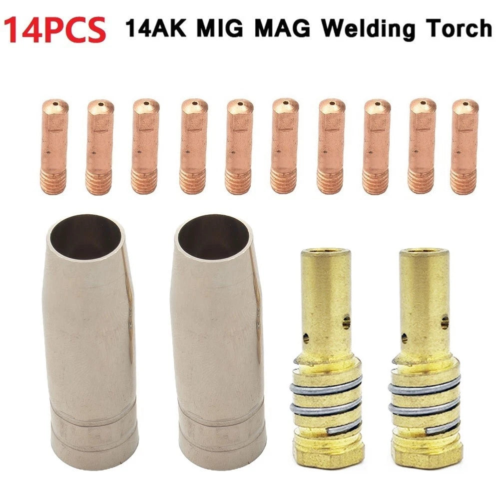 14Pc Torch Gas Nozzle Tip Holder for MIG Welding (Universal)