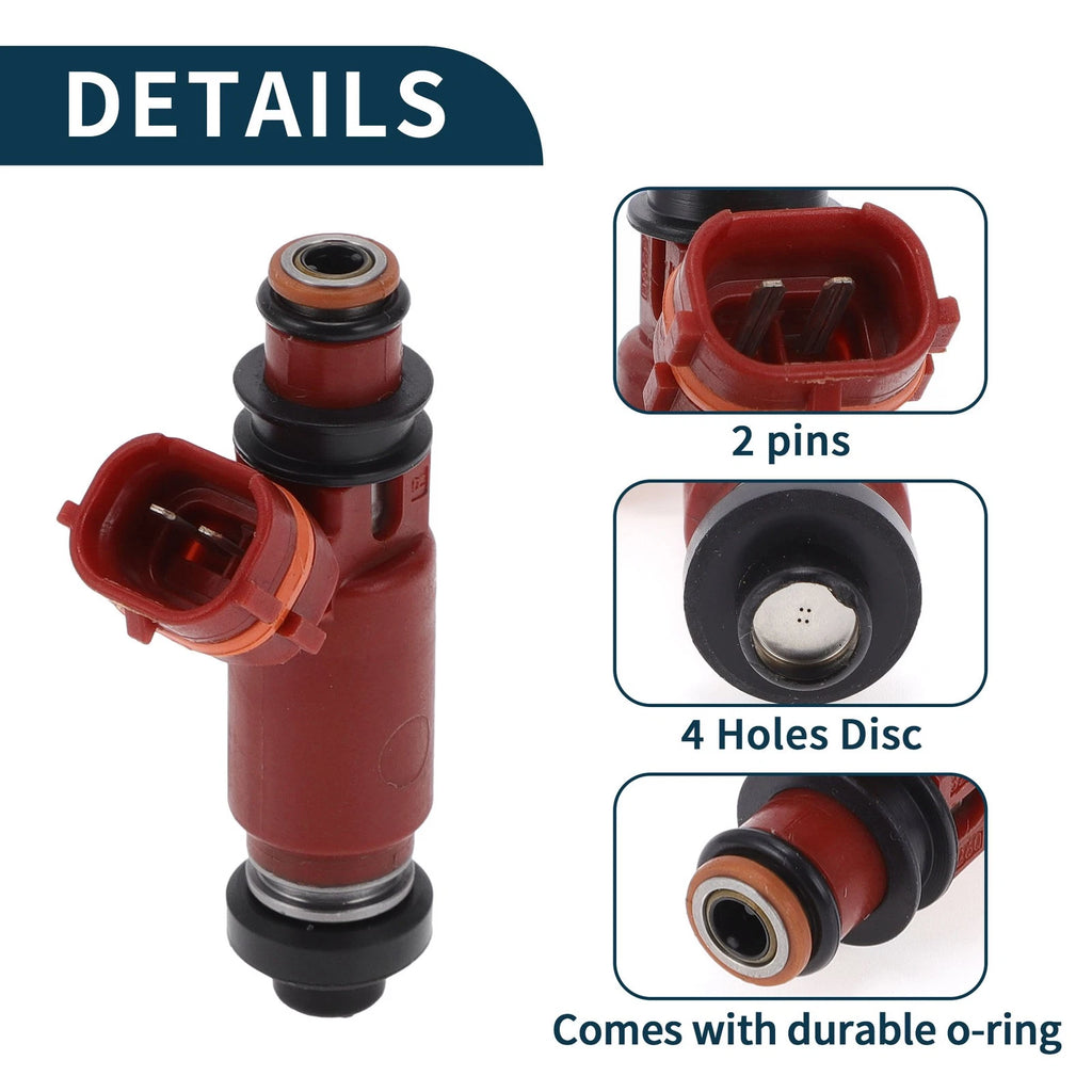 Fuel Injector Replacement for Chevy Metro LSi 1.3 (1998–2001) 1 Piece Red