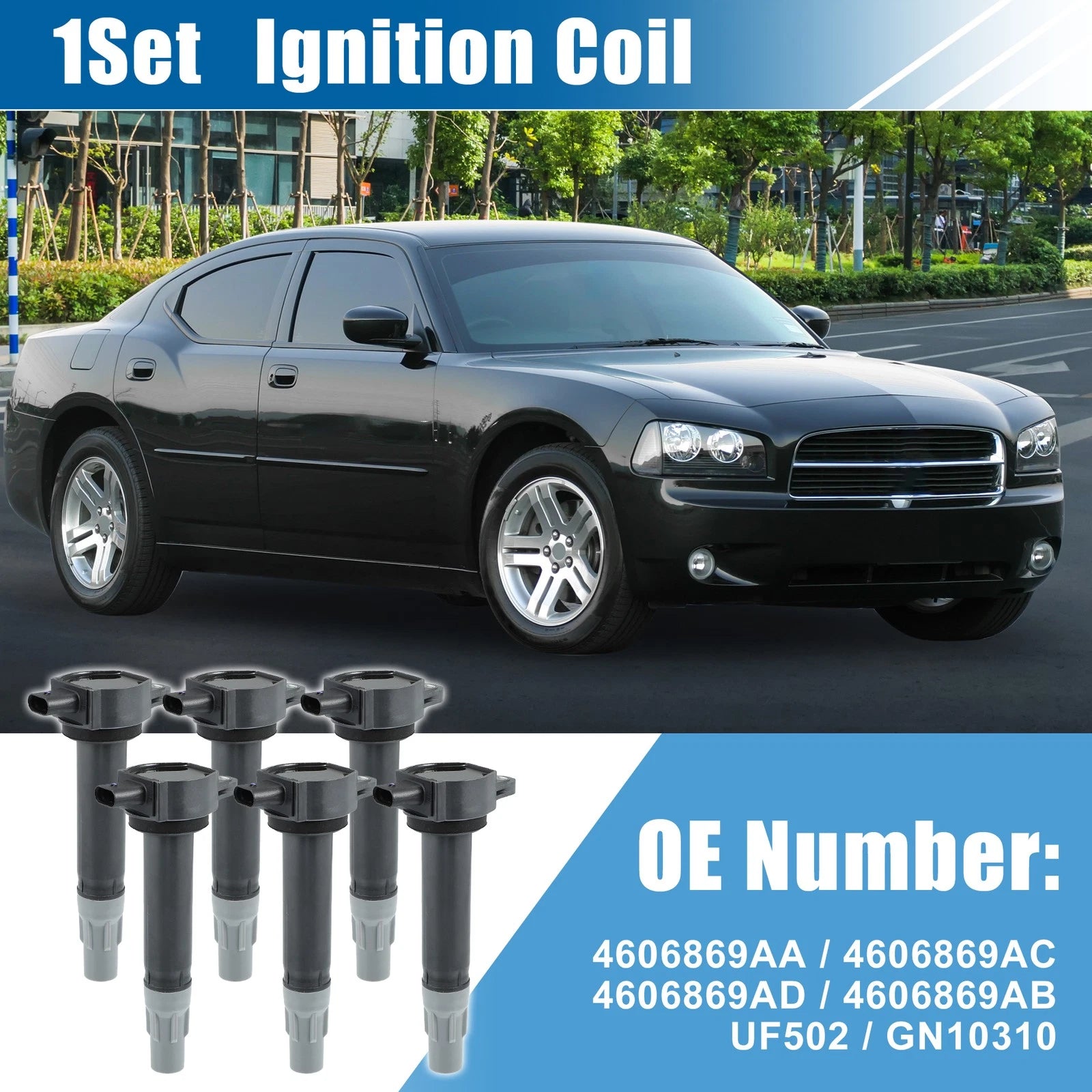 Ignition Coil Replacement Set for Dodge Charger 2.7L 3.5L 4.0L (2006–2010)