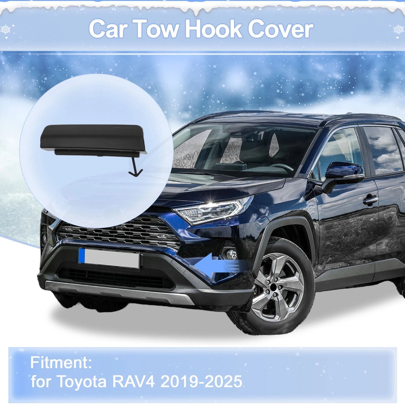 Tow Hook Cover Cap Left Front Replacement for Toyota Avensis (2015–2018)