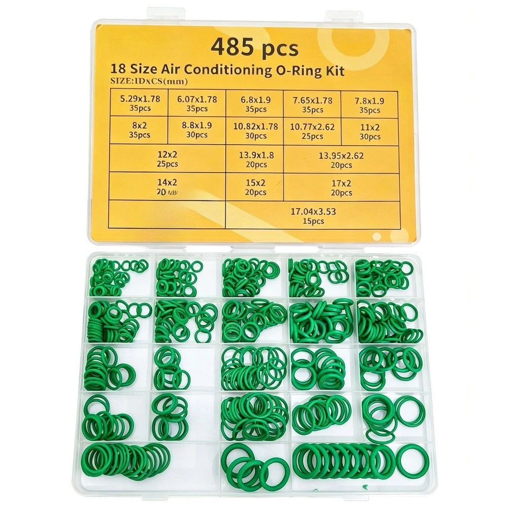 O Ring Seal Kit 485pcs for Car AC Compressor Water Pipe Repair
