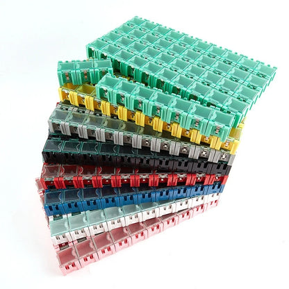50pcs Plastic Component Storage Boxes for SMD Electronics Parts Organizer