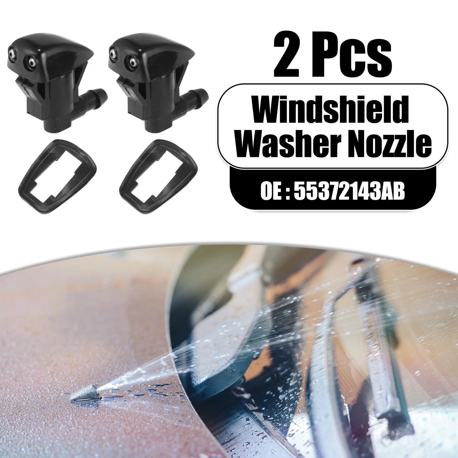 2pcs Front Windshield Washer Nozzles Replacement for Jeep Grand Cherokee (2005–2016)