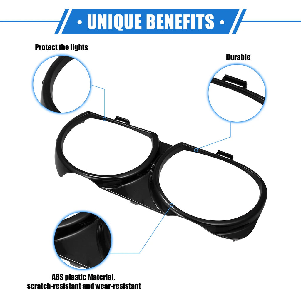 Headlight Trim Ring Pair Front Left Right for Dodge Challenger (2008–2023)