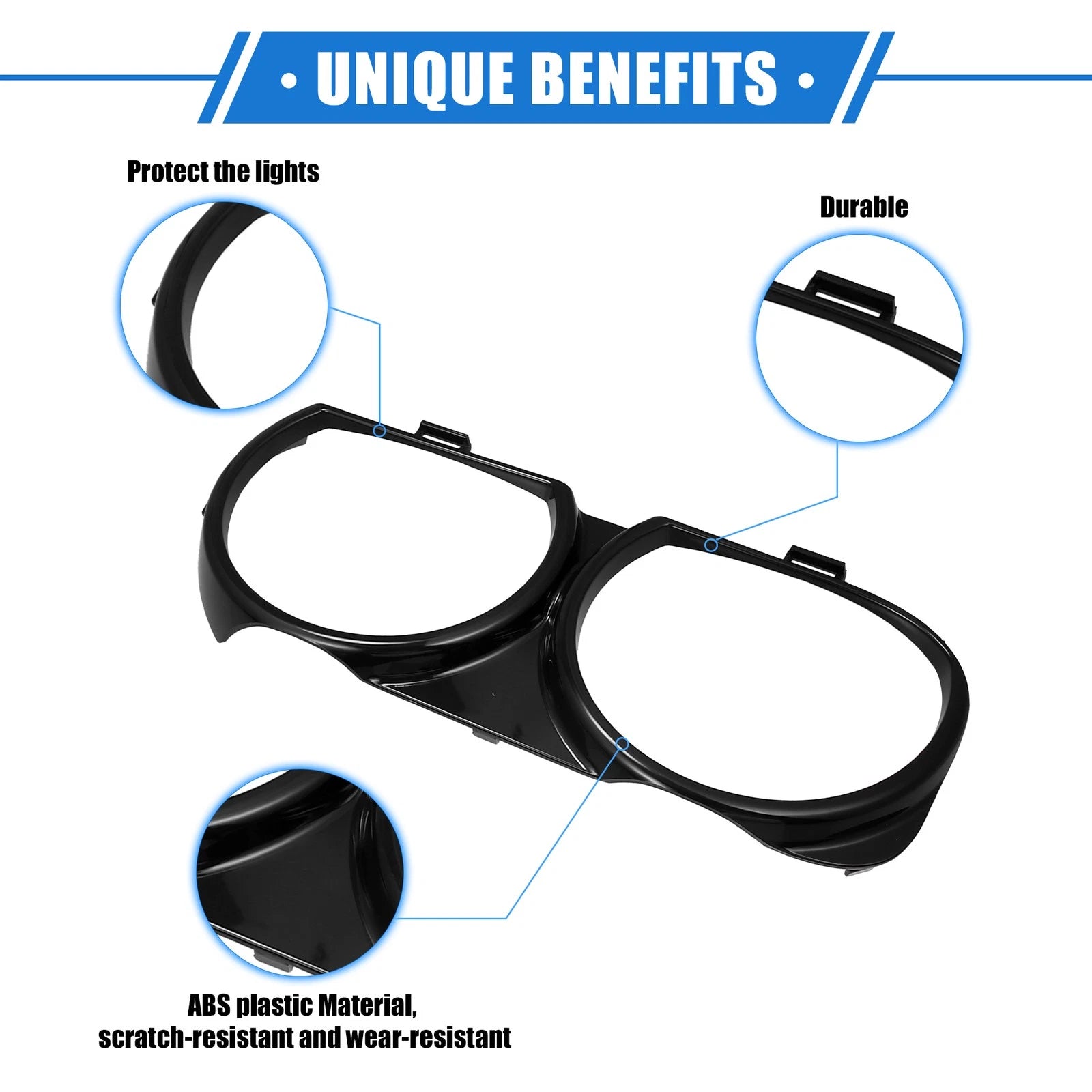 Headlight Trim Ring Pair Front Left Right for Dodge Challenger (2008–2023)