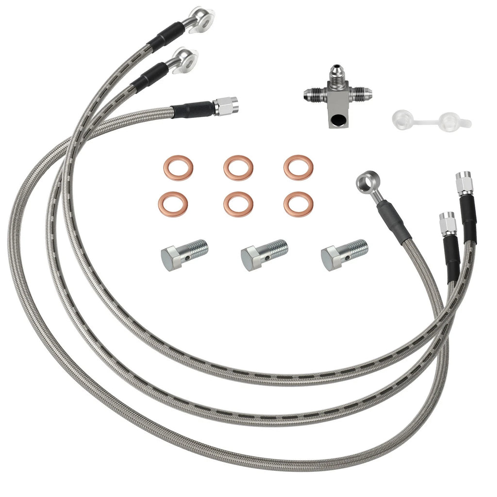 3 Front Brake Hose Lines Kit for Suzuki Quadsport Z400 LTZ400 LTZ400Z (2003–2008)