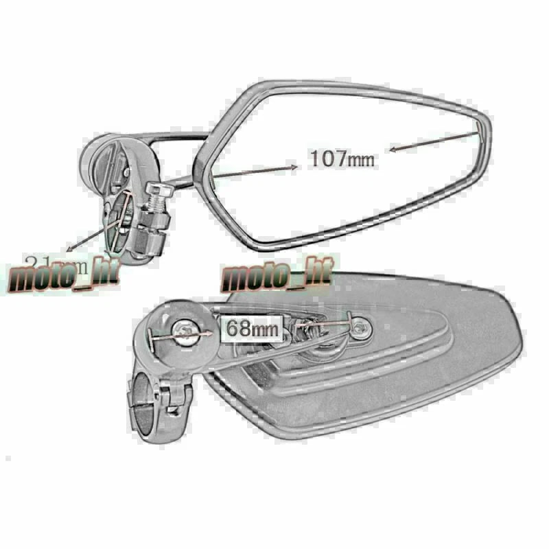 7/8" Handle Bar End Rear View Mirrors for Honda Yamaha (Fitment Specific)
