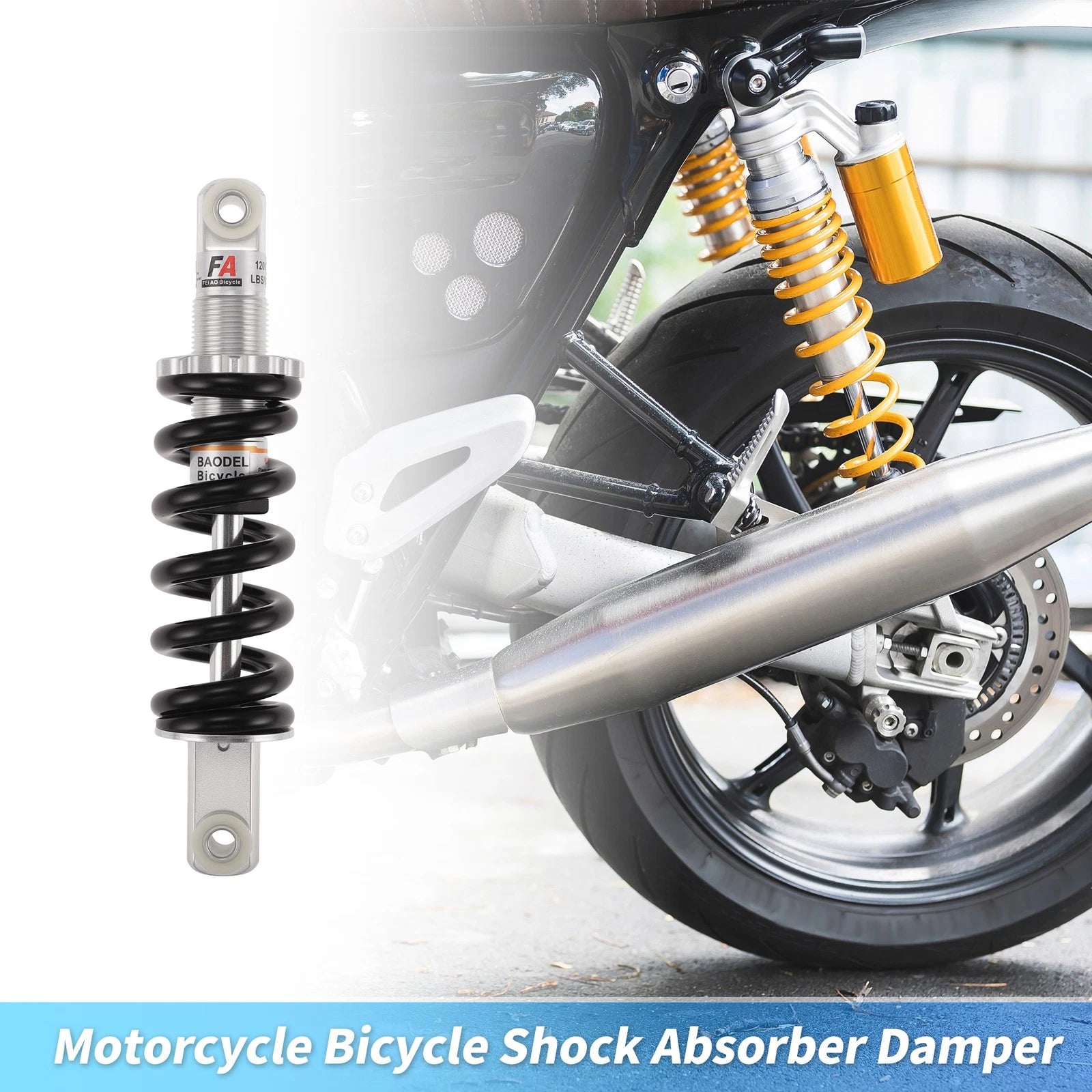 Rear Shock Absorber for Bicycle Motorcycle (190mm, 1200lbs)