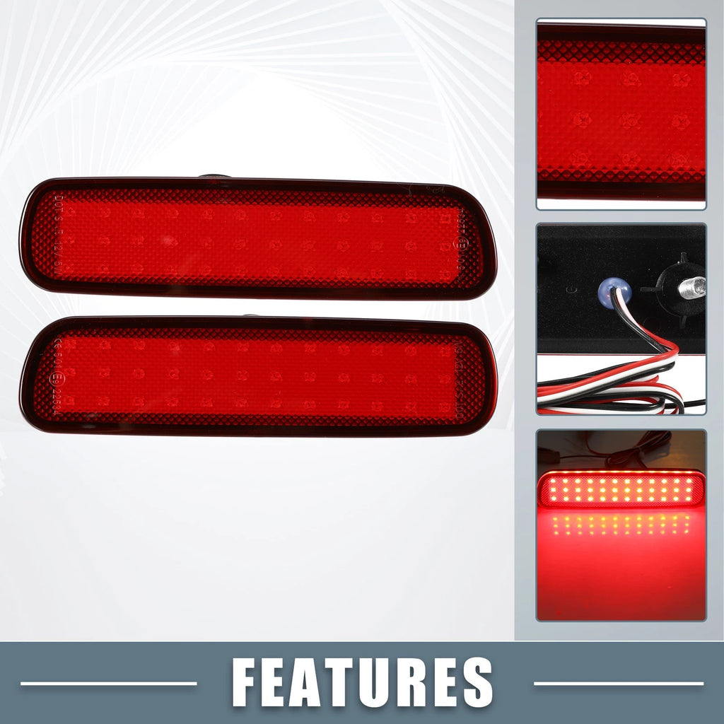 2pcs Rear Bumper Reflector LED Brake Tail Light for Lexus LX470 (1998–2007)