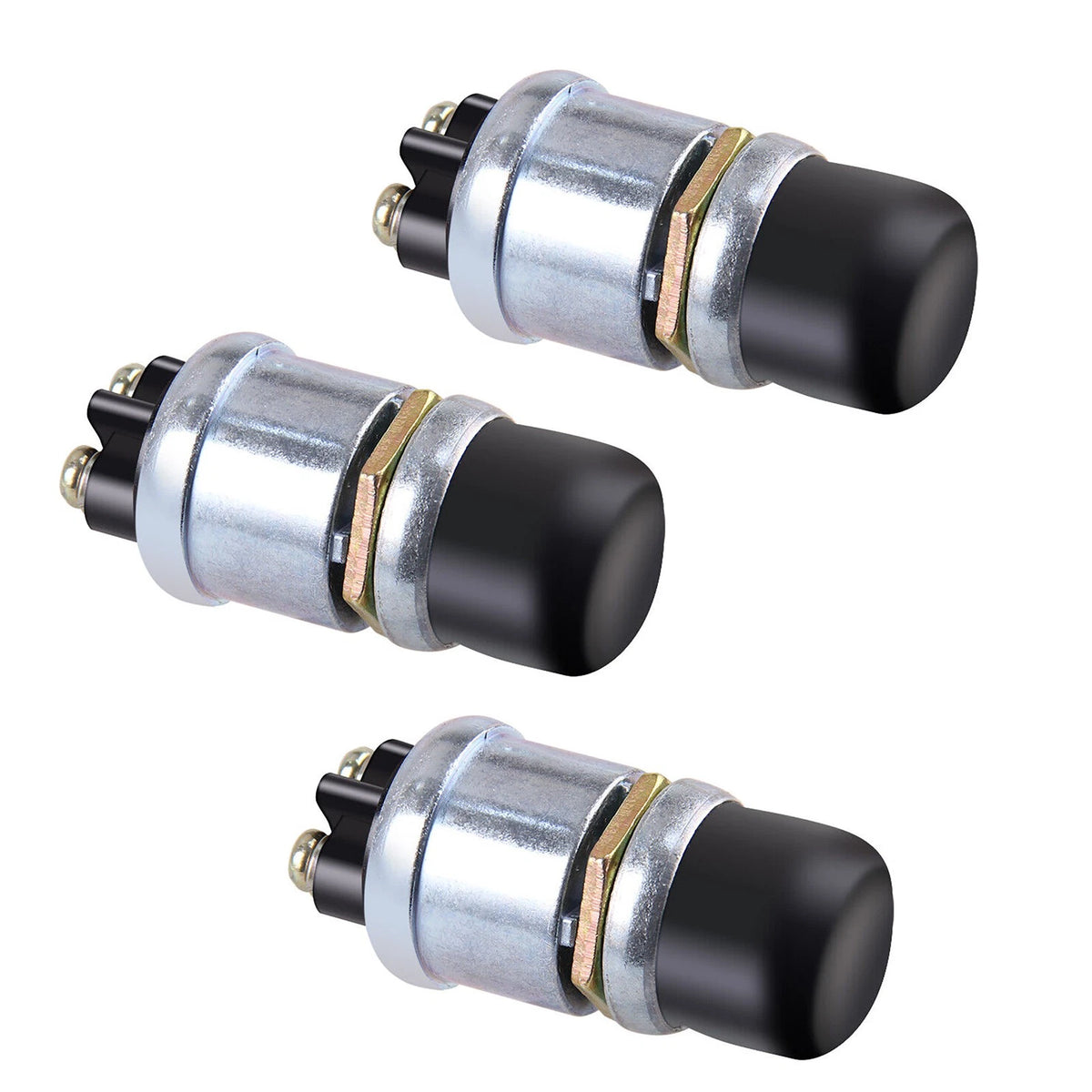 3PCS Waterproof Heavy-Duty Momentary Push-Button Starter Switch for Auto