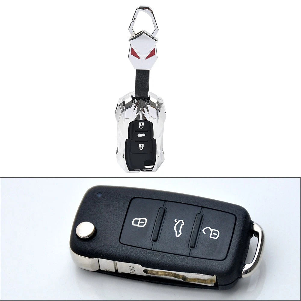 1x Silver 3-Button Key Fob Cover for VW Gran Lavida (2013–2017)