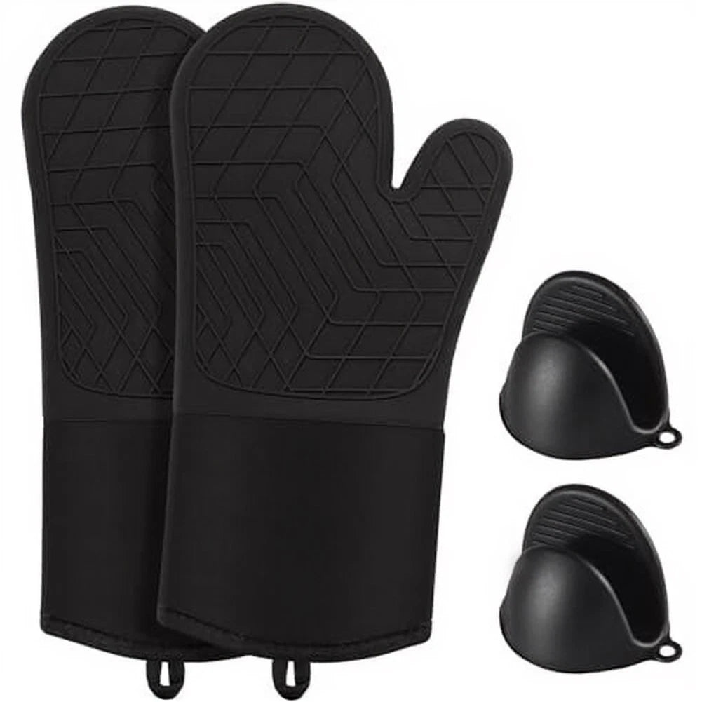 Heat Proof Silicone Oven Gloves for Cooking (33.5x18.5x2cm)