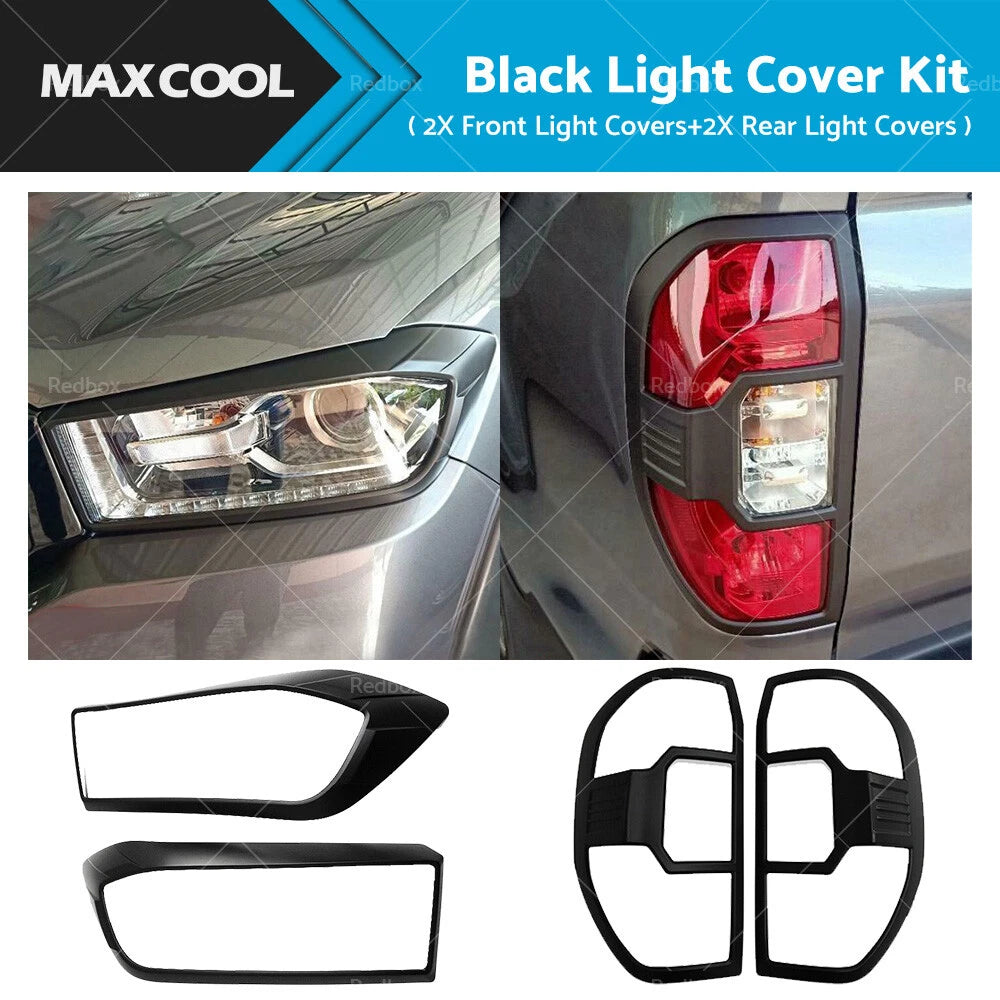 Matte Black Head Tail Light Trim Cover for LDV T60 (2017–2021)