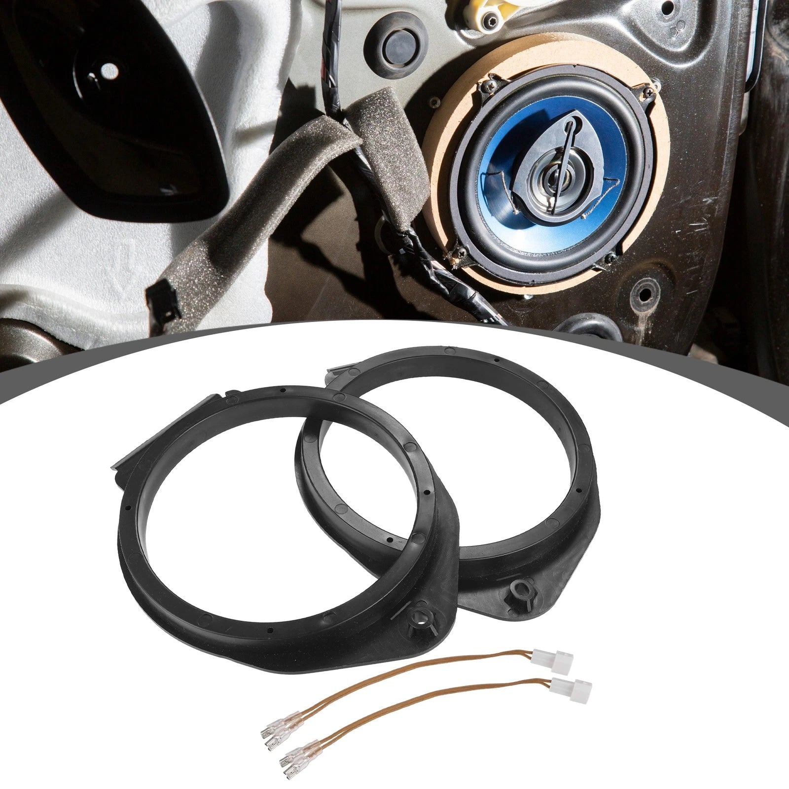 Speaker Adapter Spacer Ring with Wire Combination for Chevy Silverado 1500 (2014–2018)