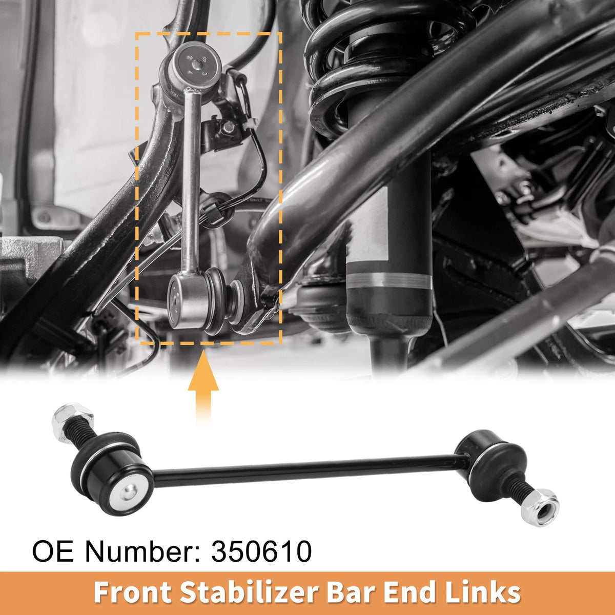 2X Front Stabilizer Sway Bar Link for Vauxhall Combo Tour (2001–2012) No.350610