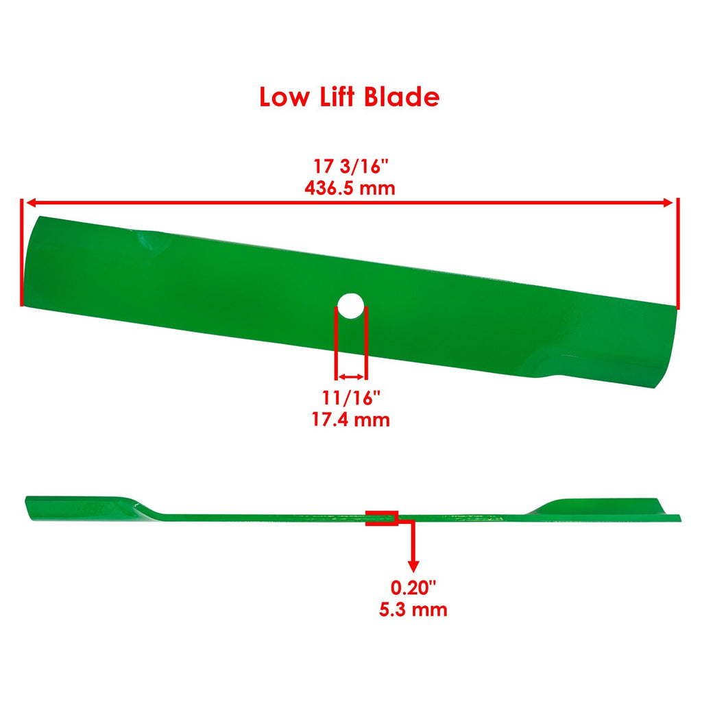Low-Lift Blade Replacement for John Deere 17 3/16 in Circle Hole Deck (50)